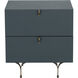 Celine 20.5 X 19.75 inch Teal Night Stand, Small